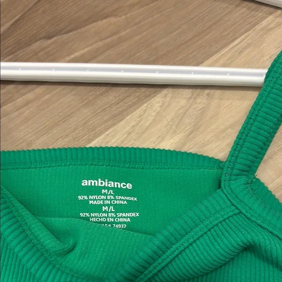 Green Ribbed Tank Top - Picture 2 of 2